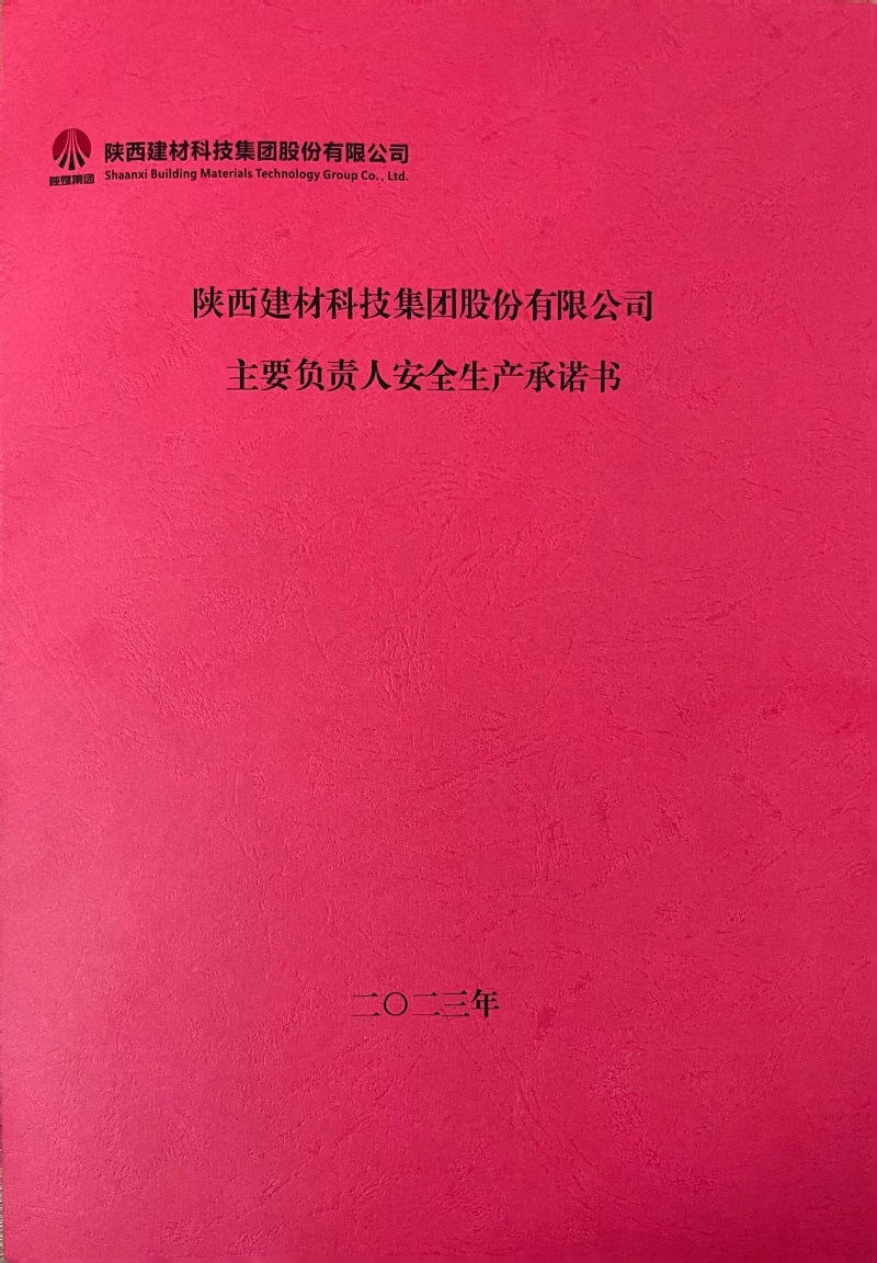 陜西建材科技集團股份有限公司主要負責人安全生產(chǎn)承諾書1